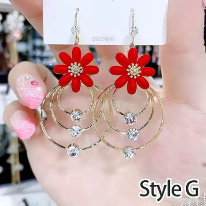 Fashion Women Clear Rhinestone Long Tassel Earrings 925 Silver Needle Temperament Earring Luxury Lady Party Drop Earrings