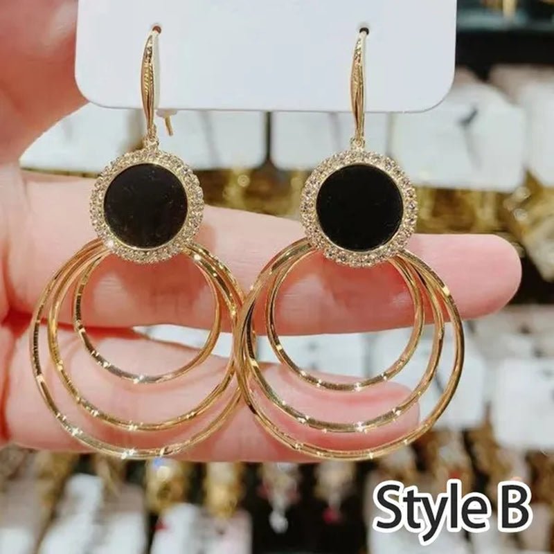 Fashion Women Clear Rhinestone Long Tassel Earrings 925 Silver Needle Temperament Earring Luxury Lady Party Drop Earrings