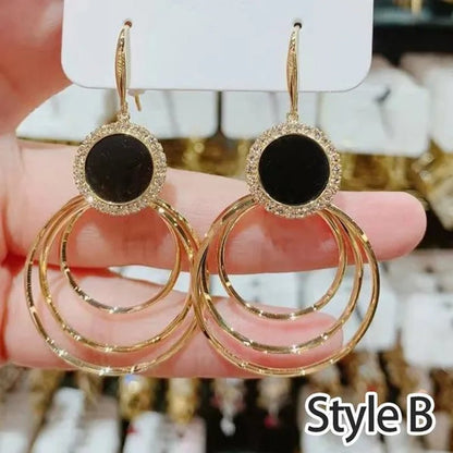 Fashion Women Clear Rhinestone Long Tassel Earrings 925 Silver Needle Temperament Earring Luxury Lady Party Drop Earrings