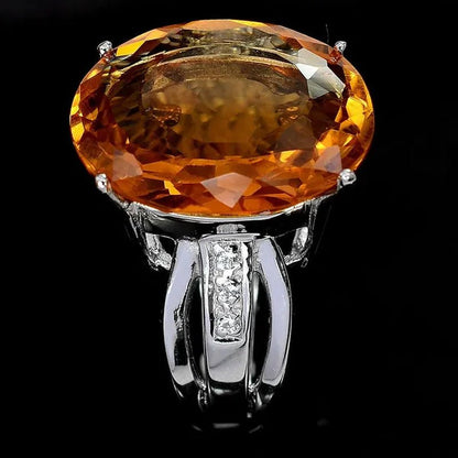 Fashion Womens Orange Sapphire Engagement ring Size 6-10
