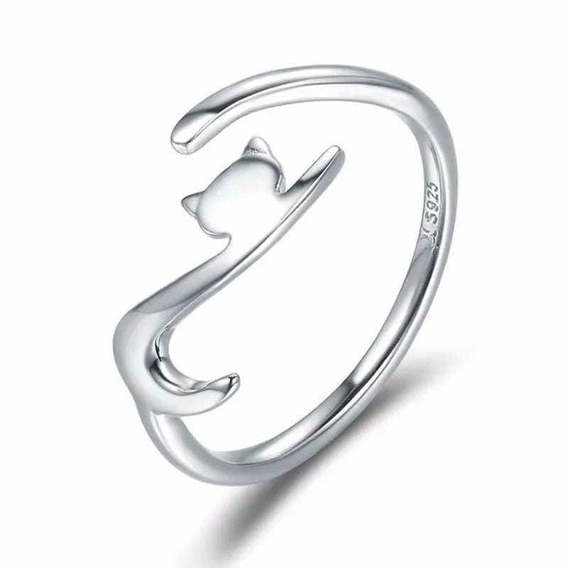 Fashionable Women'S Simple 925 Silver Plated Cat Adjustable Ring Anniversary Gift Jewelry Size 6 - 10 Arrow - WORLD TIME VISITS