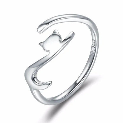 Fashionable Women'S Simple 925 Silver Plated Cat Adjustable Ring Anniversary Gift Jewelry Size 6 - 10 Arrow - WORLD TIME VISITS
