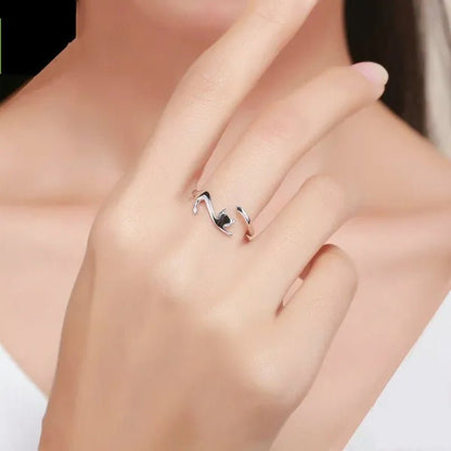 Fashionable Women'S Simple 925 Silver Plated Cat Adjustable Ring Anniversary Gift Jewelry Size 6-10 Arrow