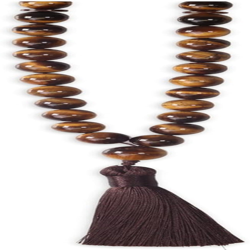 Tasbih Premium Muslim Prayer Beads Made with Natural Stone Beads for Daily Misbaha and Meditation (12Mm (33 Beads), Tiger Eye, Brown)