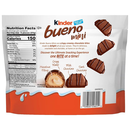 Mini, Milk Chocolate and Hazelnut Cream, Individually Wrapped Chocolate Bars, Share Size, 5.7 Oz