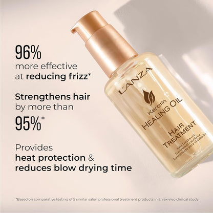 L'ANZA Keratin Healing Hair Oil Treatment, Keratin Infused Treatment, Hair Oil for Damaged Locks, Sulfate Free, Cruelty Free Healing Ingredients Repairs, Strengthens with UV Protection
