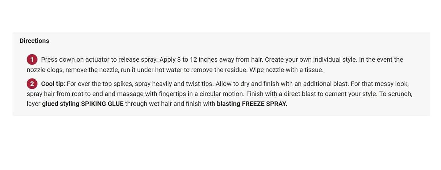 Glued Blasting Freeze Hairspray, 12 Oz, Pack of 2