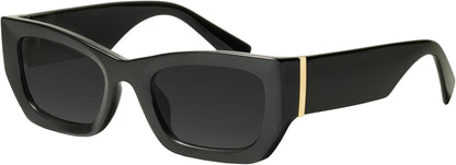 Retro Cat Eye Rectangle Polarized Sunglasses for Women Chunky Style MS52370