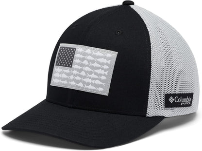 Unisex Adult PFG Fish Flag Mesh Ball Cap High Crown