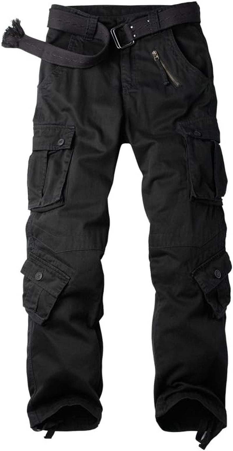 Men'S Cotton Casual Cargo Work Pants Baggy Camo Tactical Combat Trousers with 8 Pockets (No Belt) - WORLD TIME VISITS