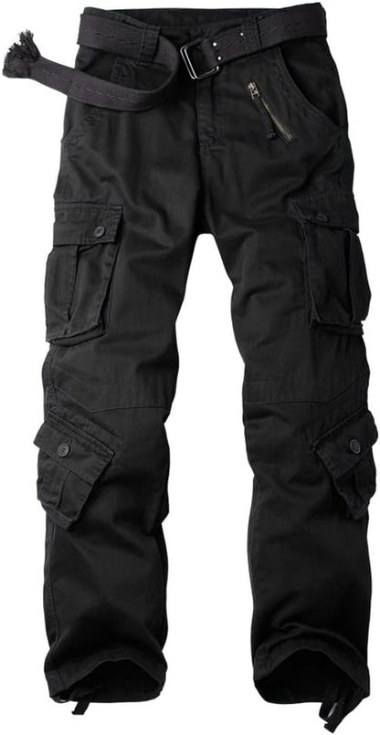 Men'S Cotton Casual Cargo Work Pants Baggy Camo Tactical Combat Trousers with 8 Pockets (No Belt) - WORLD TIME VISITS
