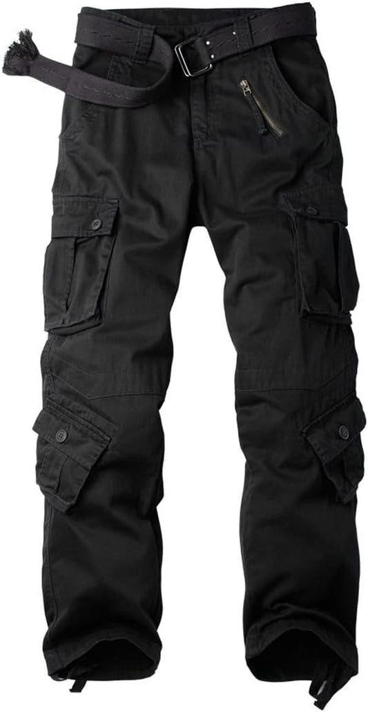Men'S Cotton Casual Cargo Work Pants Baggy Camo Tactical Combat Trousers with 8 Pockets (No Belt) - WORLD TIME VISITS