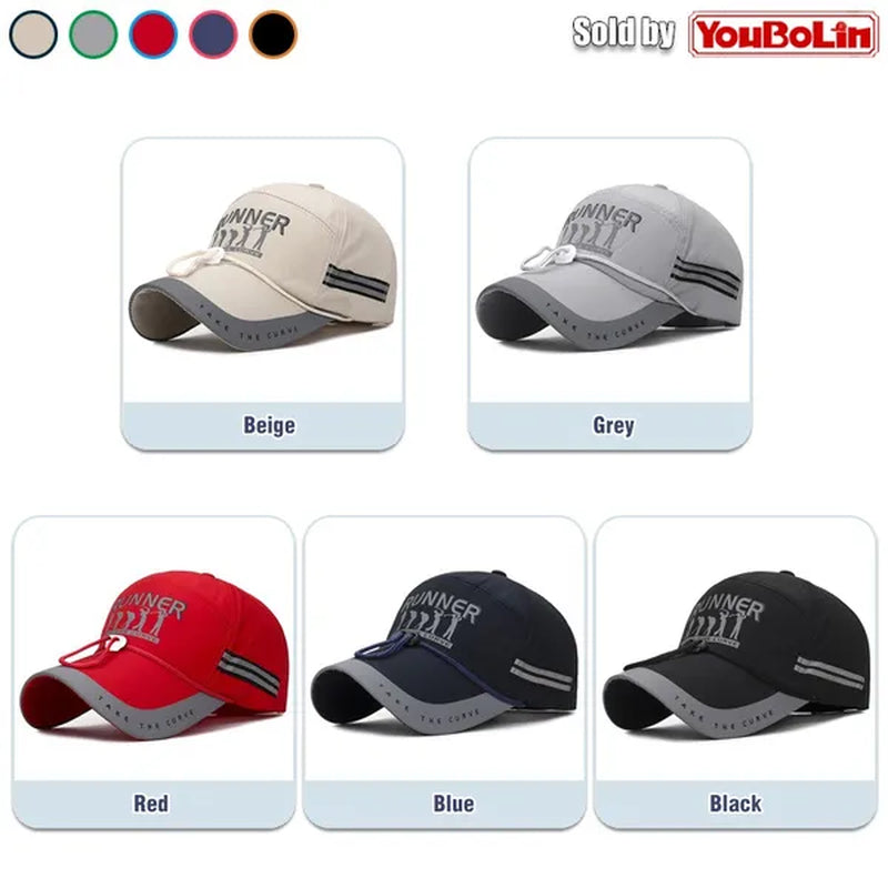 Extended Brim, Quick Drying Fabric, Reflective Strip and Windproof Rope, Outdoor Sport Baseball Cap. New Fashion Casual UV Proof Snapback Hats Suitable for Mountaineering and Fishing in Summer - WORLD TIME VISITS