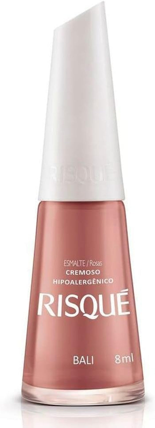 Nail Polish  Rose Nude | Esmalte De Unhas | Fast Dry, Hypoallergenic, Long-Lasting, Extra Sparkle, Made in Brazil | Bali, 0.3 Oz, 8Ml