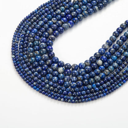 100Pcs Natural Stone Beads 8Mm Lapis Lazuli round Gemstone Loose Beads with Elastic Bracelet String for Bracelets Necklace Jewelry Making
