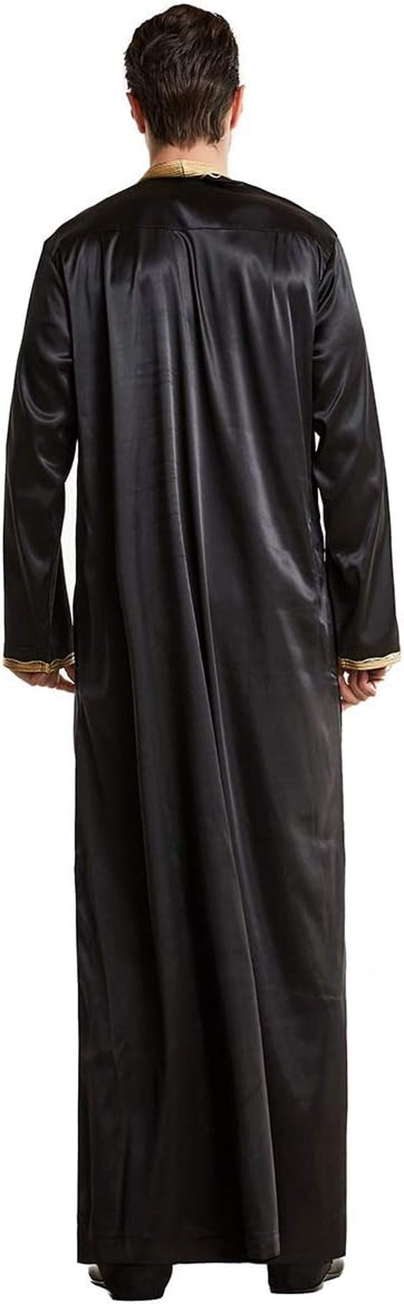 Men'S Muslim Clothes Durable Kaftan Robe Dubai Long Gown Ethnic Clothes,1Pc Soft Robe
