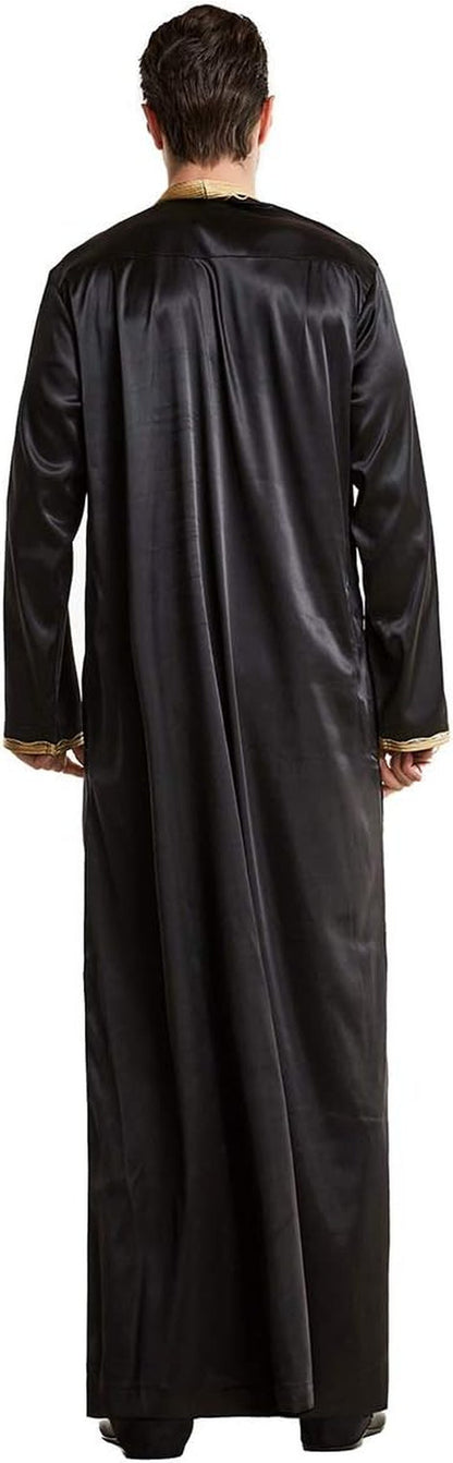 Men'S Muslim Clothes Durable Kaftan Robe Dubai Long Gown Ethnic Clothes,1Pc Soft Robe