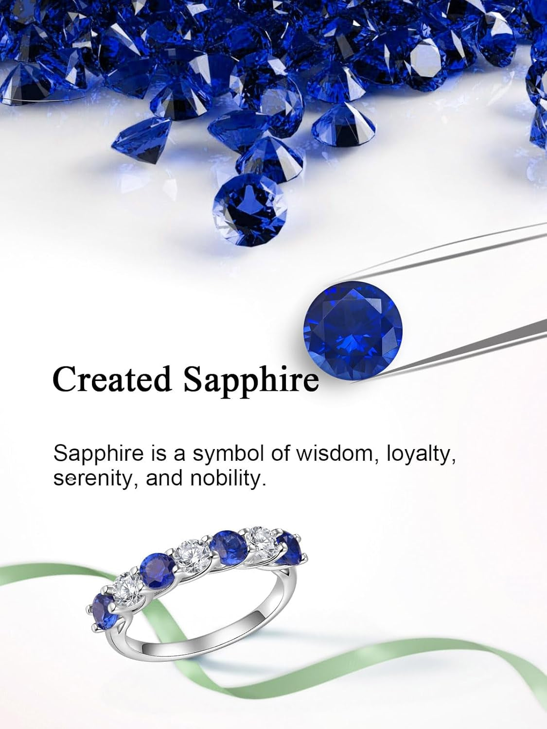 D Color VVS1 Clarity Moissanite and Sapphire/Ruby/Emerald Rings for Women, Solid 925 Sterling Silver, Anniversary Birthday Mothers Day Jewelry Gift, Stackable Wedding Ring, Size 4-11