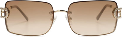 Vintage Rectangle Sunglasses for Women,Trendy Rimless 90S UV400 Womens Y2K Shades SJ1178