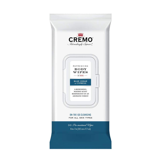 Refreshing Blue Cedar & Cypress Body Wipes, a Woodsy Scent with Notes of Lemon Peel, Cypress and Cedar, 30 Count (Pack of 2)