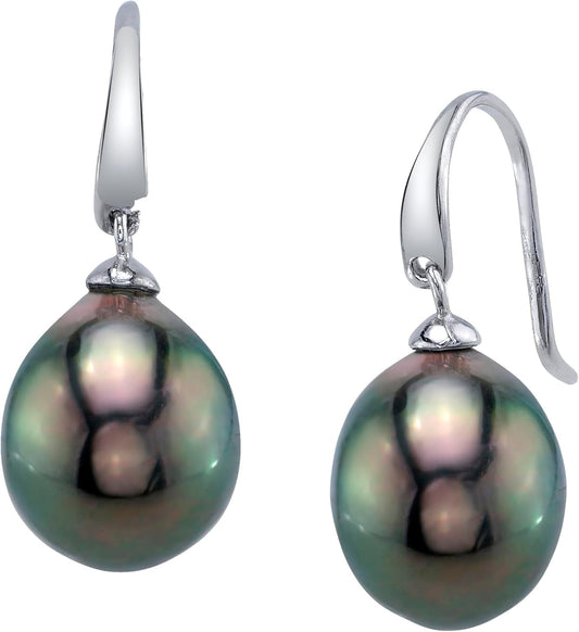 Genuine Baroque Black Tahitian South Sea Cultured Pearl Rosalind Earrings for Women - WORLD TIME VISITS