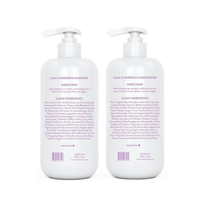 Anti-Thinning Shampoo and Conditioner Set for Thinning Hair - Biotin DHT Blocker Women & Men - Color Safe Shampoo for Hair Loss & Healthier Growth - Lilac & Gardenia (Pack of 2)