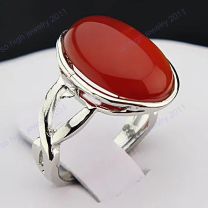 Hot Selling 5PCS Genuine Vintage Red Agate Silver Retro Rings for Women New Engagement Wedding Jewelry