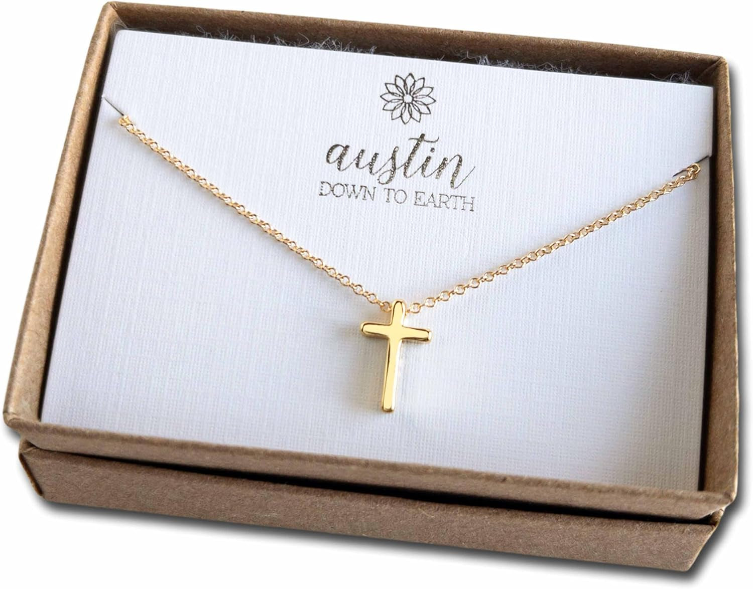 , Tiny Cross Necklace, Simple Gold Cross Necklaces for Women, 14K Gold Filled Chain, Christian Gift for Baptism Confirmation Graduation - WORLD TIME VISITS