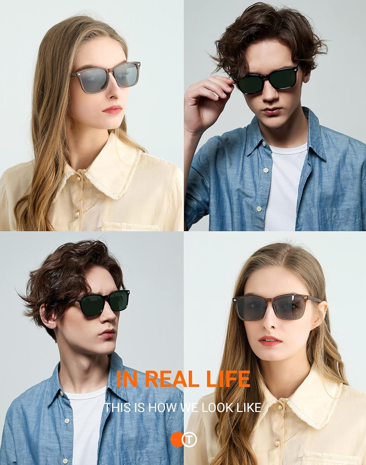 Polarized Sunglasses for Womens and Mens,Classic Square Frames Shades for UV Protection, Stylish and Trendy Sunnies - WORLD TIME VISITS
