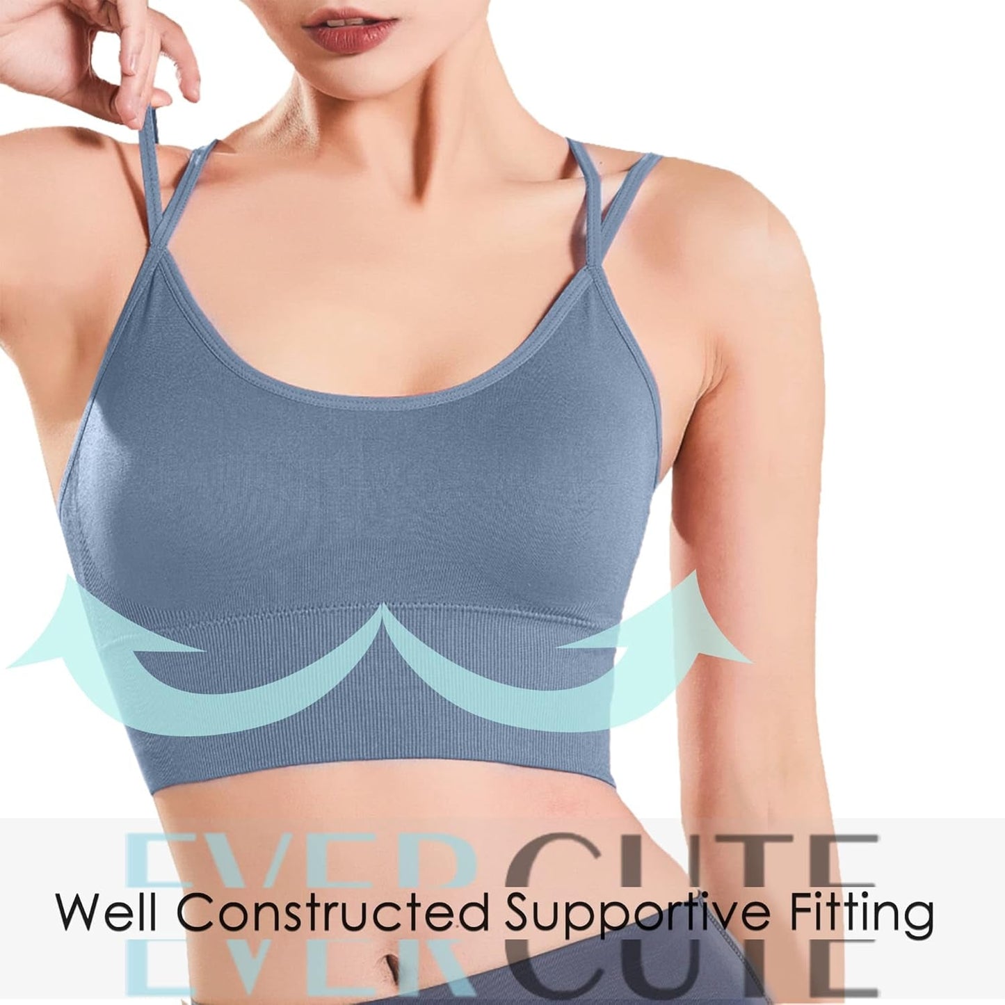 Cross Back Sport Bras Padded Strappy Criss Cross Cropped Bras for Yoga Workout Fitness Low Impact