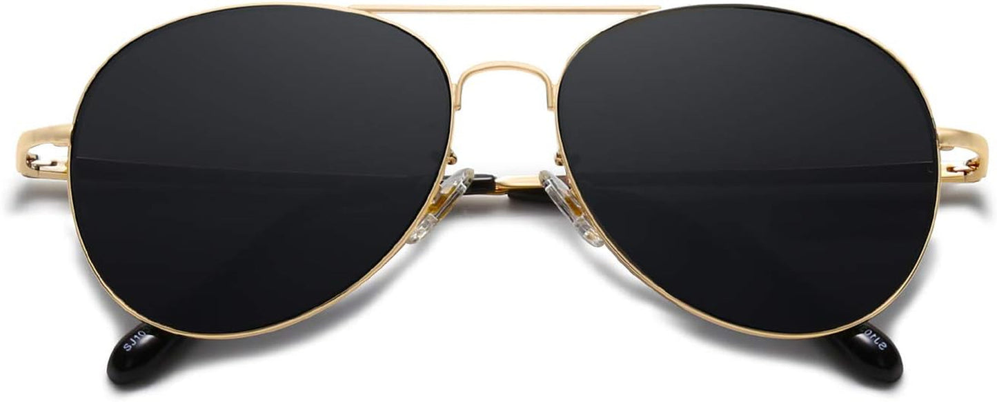 Classic Aviator Sunglasses for Women Men Metal Spring Hinges SJ1030