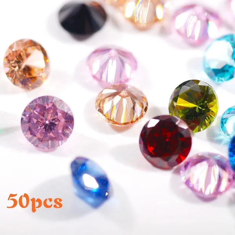 4Mm 50Pcs/Pack Cubic Zirconia Stone Loose Crystal Beads for Jewelry Making Findings - WORLD TIME VISITS