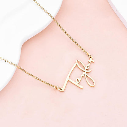 Signature Necklace Gold Name Pendant Inspired by Album Women Stainless Steel Necklace Choker for Fans