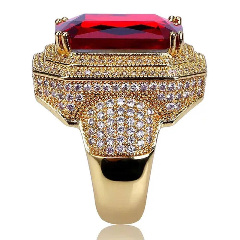 Exquisite Luxury Fashion Jewelry Large Zircon Birthstone Anniversary Party Bride Princess Wedding Band Engagement Strange Ring