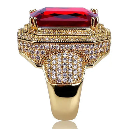 Exquisite Luxury Fashion Jewelry Large Zircon Birthstone Anniversary Party Bride Princess Wedding Band Engagement Strange Ring