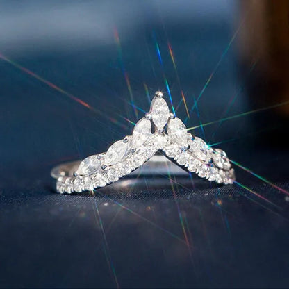 Unique Design Fashion Ring Marquise Cut Rings for Women Jewelry Beautiful Female Bride Engagement Wedding Band Party Accessories Anniversary Gift - WORLD TIME VISITS