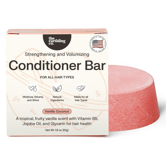 Conditioner Bar - Promote Hair Growth, Strengthen & Moisturize All Hair Types - Paraben & Sulfate Free Formula with Natural Ingredients for Dry Hair (Vanilla Coconut, 1.8 Oz) - WORLD TIME VISITS