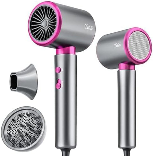 Professional 1875W High-Speed Low Noise Ionic Hair Dryer with Diffuser for Home and Travel - 110,000 RPM, Suitable for Women and Men - WORLD TIME VISITS