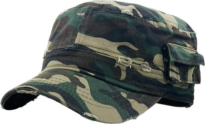 Cadet Army Cap Basic Everyday Military Style Hat (Now with STASH Pocket Version Available)