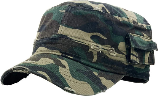 Cadet Army Cap Basic Everyday Military Style Hat (Now with STASH Pocket Version Available)