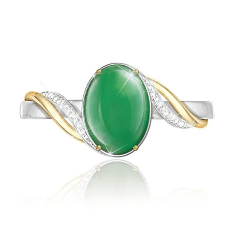 Exquisite Empress Burma Burma Jade 925 Sterling Silver Ring Green Jade Gemstone Ring Bright Diamond Simple Ring, Elegant and Fashionable Ladies Jewelry Accessories Anniversary, Gift for Wife, Mother, Daughter, Friend - WORLD TIME VISITS