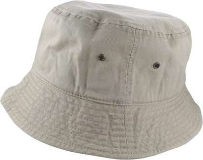 Solid Color 100% Cotton Bucket Hat for Women and Men Packable Travel Summer Beach Hat