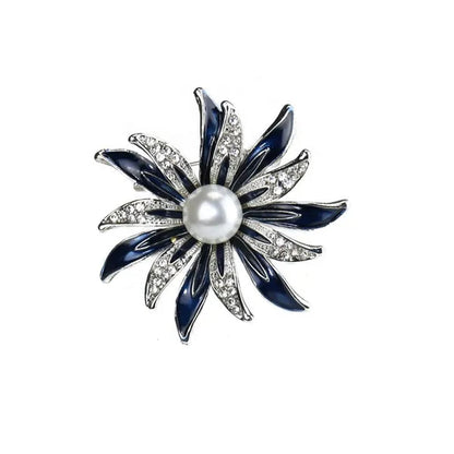 Korean Diamond Enamel Sun Flower Brooch for Woman Scarves Buckle Brooches Party