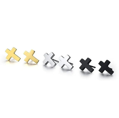 Delysia King Men'S Cross Stud Earrings - WORLD TIME VISITS