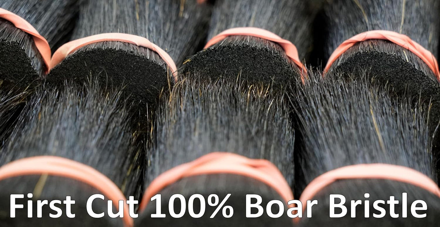 Classic German First Cut 100% Boar Bristle Hair Brush since 1869 - Conditions Hair, Improves Texture, Exfoliates Scalp