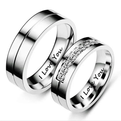 1PC Titanium Steel Love Rings Gold Plated Rings Charming Men Women Wedding Bands