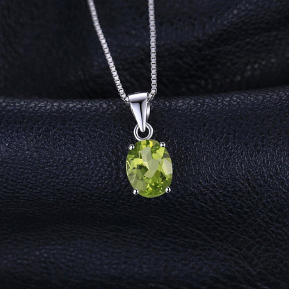 Natural Gemstone Garnet Peridot Amethyst Citrine Blue Topaz Birthstone Solitaire Pendant Necklace Jewelry Set, 14K Gold Plated 925 Sterling Silver Necklaces for Women, 18 Inch Box Chain