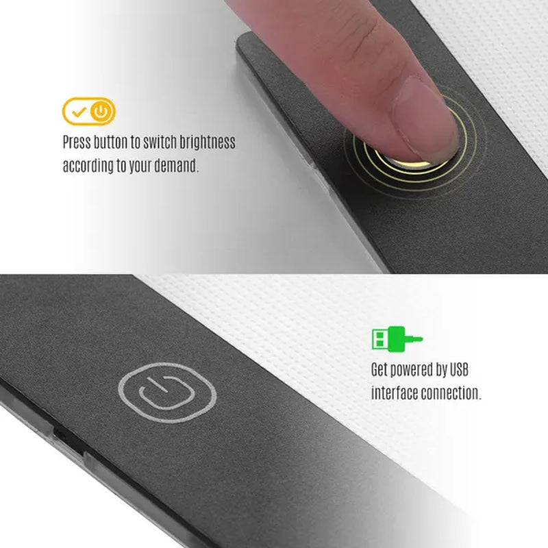 LED A3/A4/A5 Graphic Tablet Light Pad Digital Tablet Copyboard with 3-Level Adjustable Brightness for Tracing Drawing Copying Viewing DIY Art Craft Diamond Painting Supplies