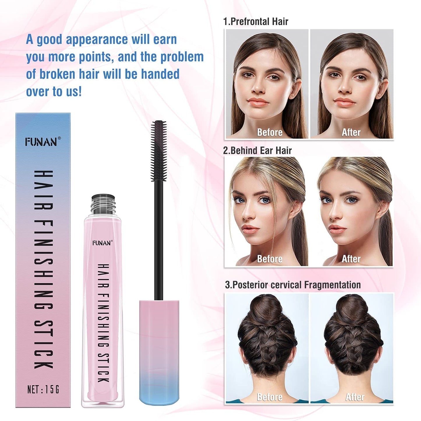 Hair Feel Finishing Stick for Small Broken Hair, Stick, Gel Wax Women Naturally Refreshing