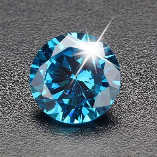 Unheated 6.22CT 10mm Sea Blue Sapphire Round Loose Gemstone Ring Earring Jewelry Diy jewelry making